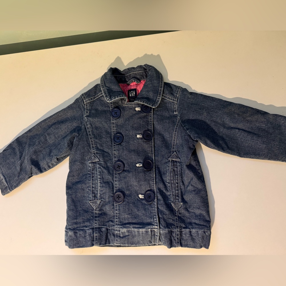 Baby Gap Girls Kids Denim Jacket with Quilted Pink Lining Size 3T